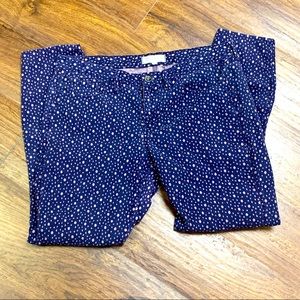 Madewell Pants Womens size 31 Purple Skinny Ankle Polka Dot Corduroy Bottoms